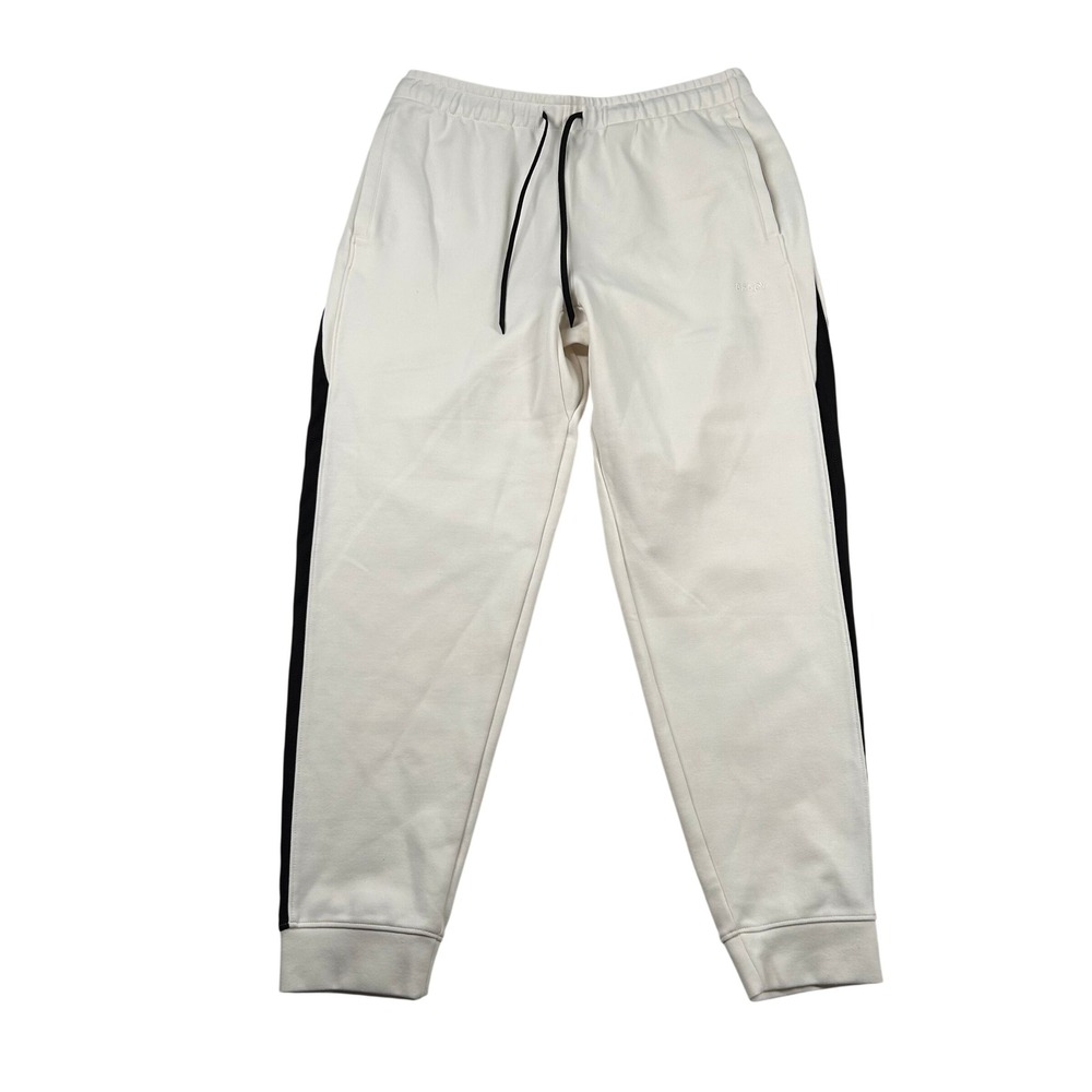 Brady Brand Pants Mens L Joggers Off White Black Stripe Sweatpants Sporty Modal